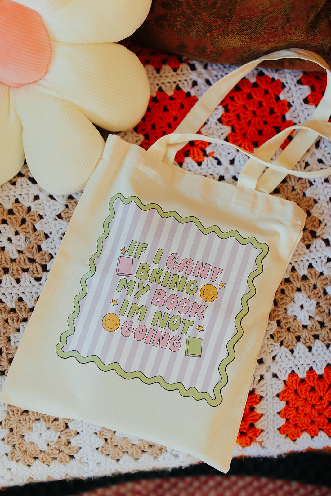 Canvas Tote Bag, If I Can't Bring My Books I'm Not Going