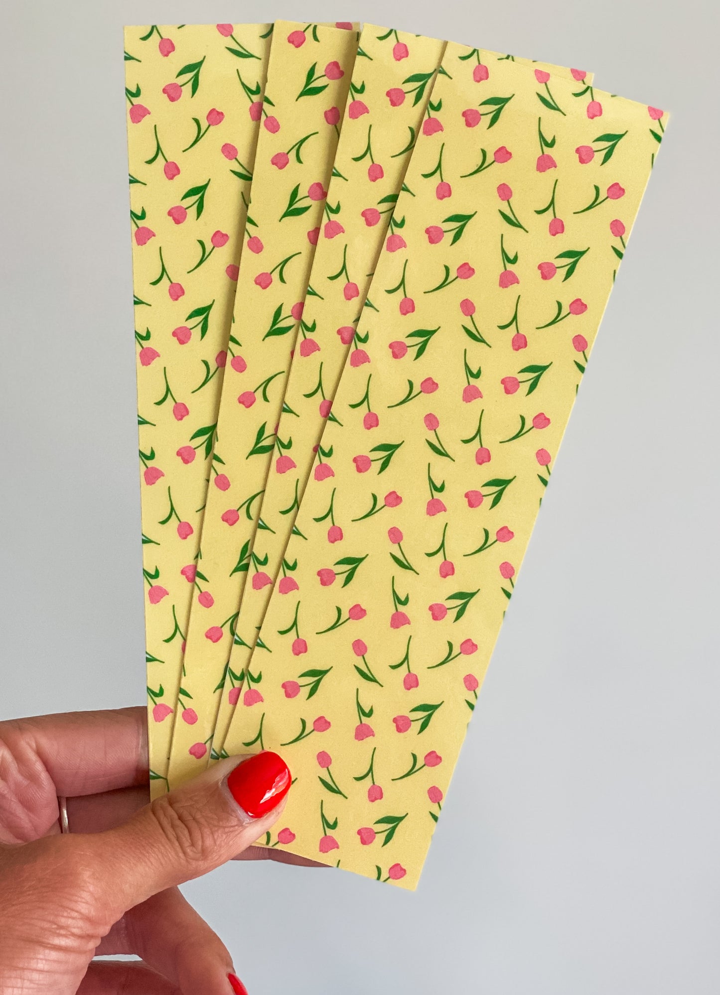 Pink and Yellow Tulip Bookmark
