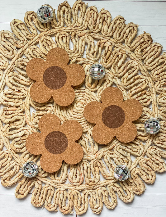 Daisy Flower Cork Coaster