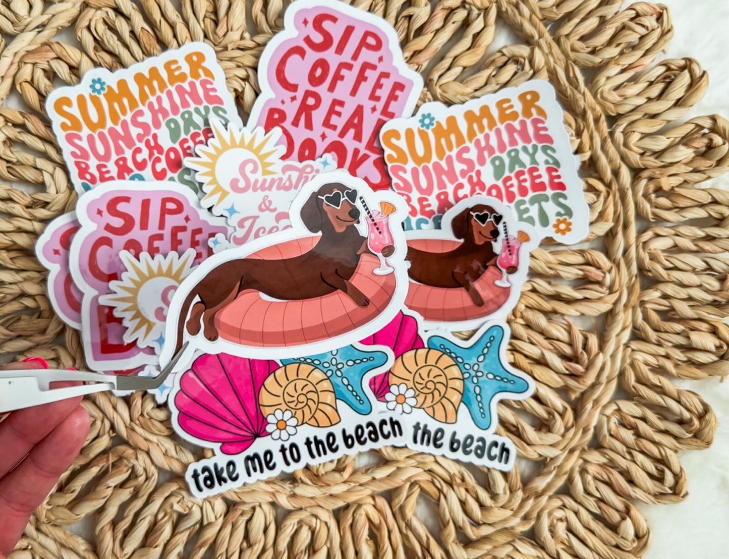 Poolside Pups Dachshund Sticker