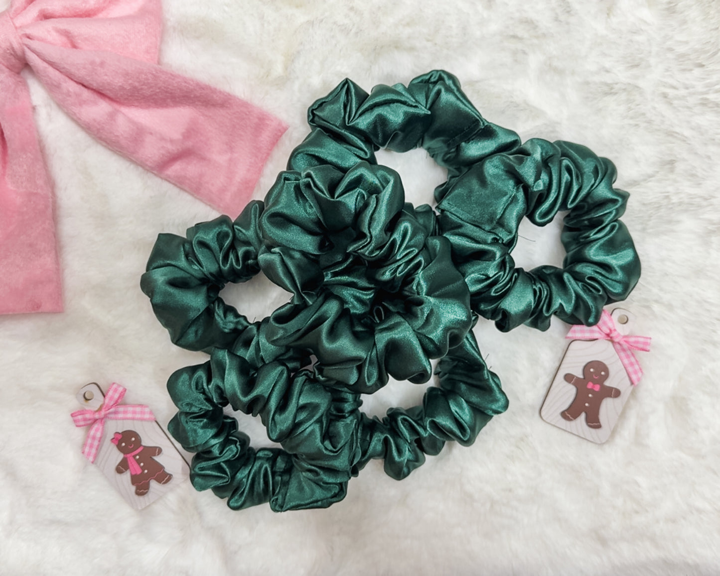 Evergreen Silk Scrunchie