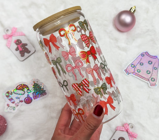 Wrapped in Cheer Glass Cup