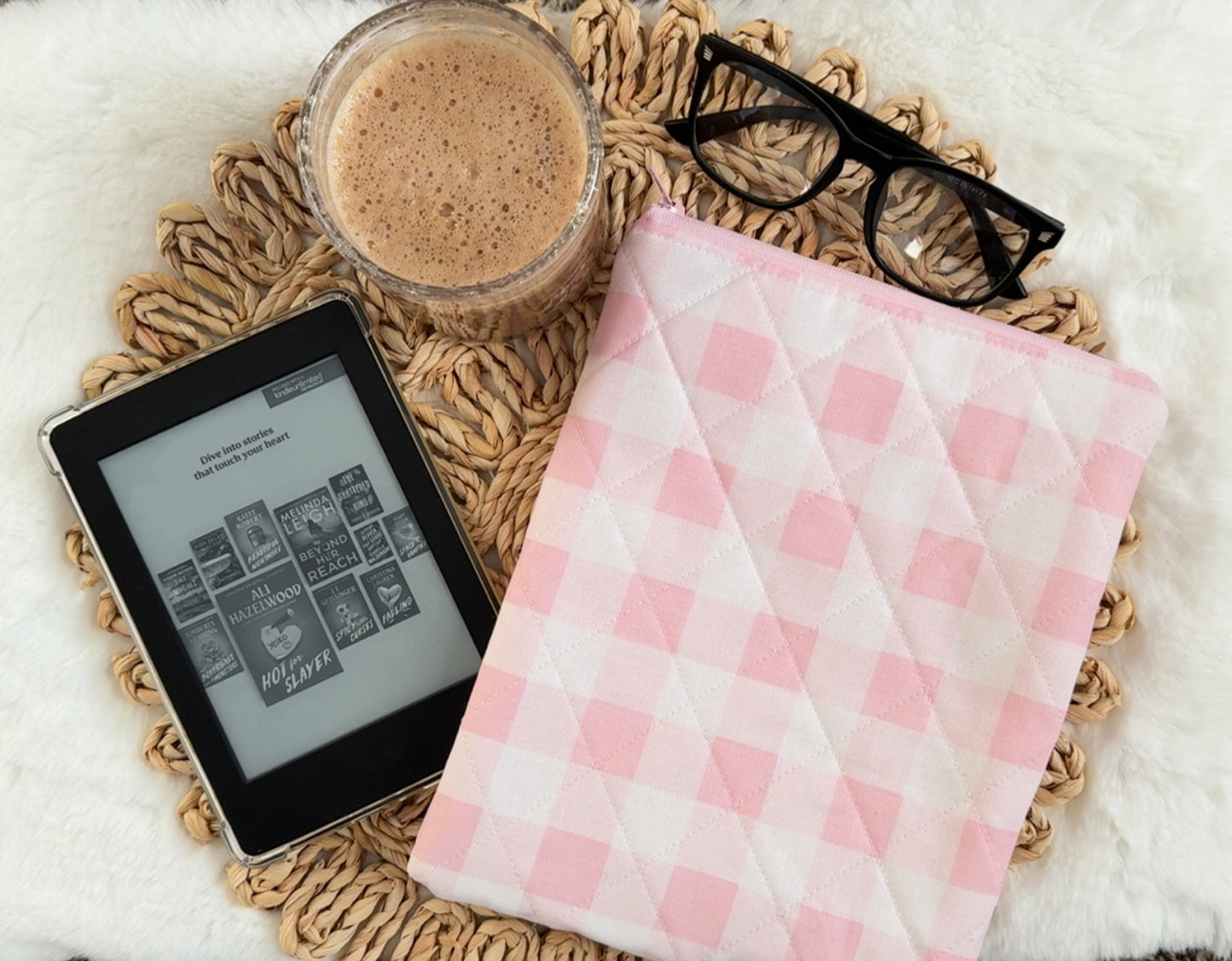 Blush Check Cozy Sleeve