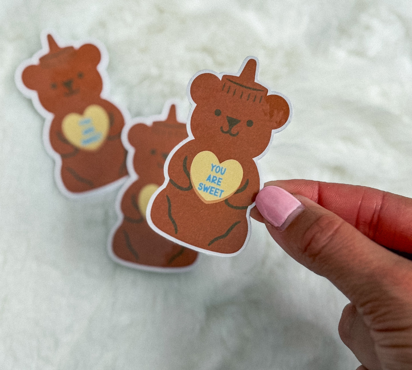 🧸 Sweet Honey Bear Laminated Sticker