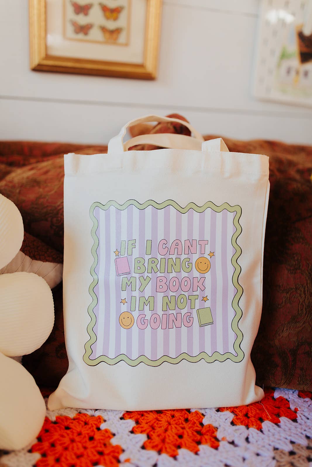 Canvas Tote Bag, If I Can't Bring My Books I'm Not Going