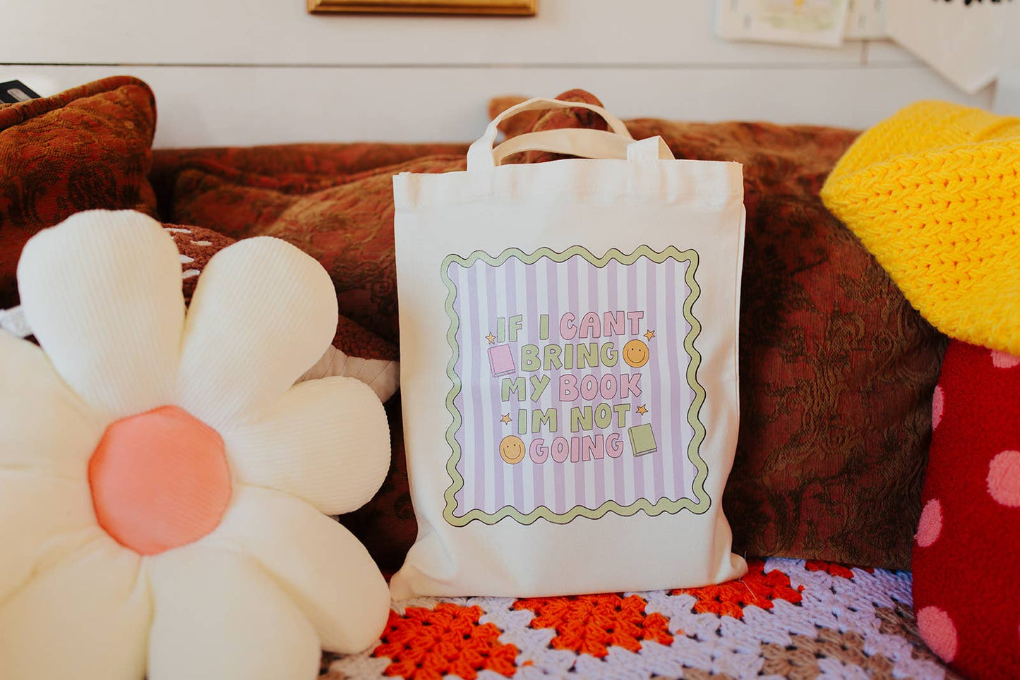 Canvas Tote Bag, If I Can't Bring My Books I'm Not Going