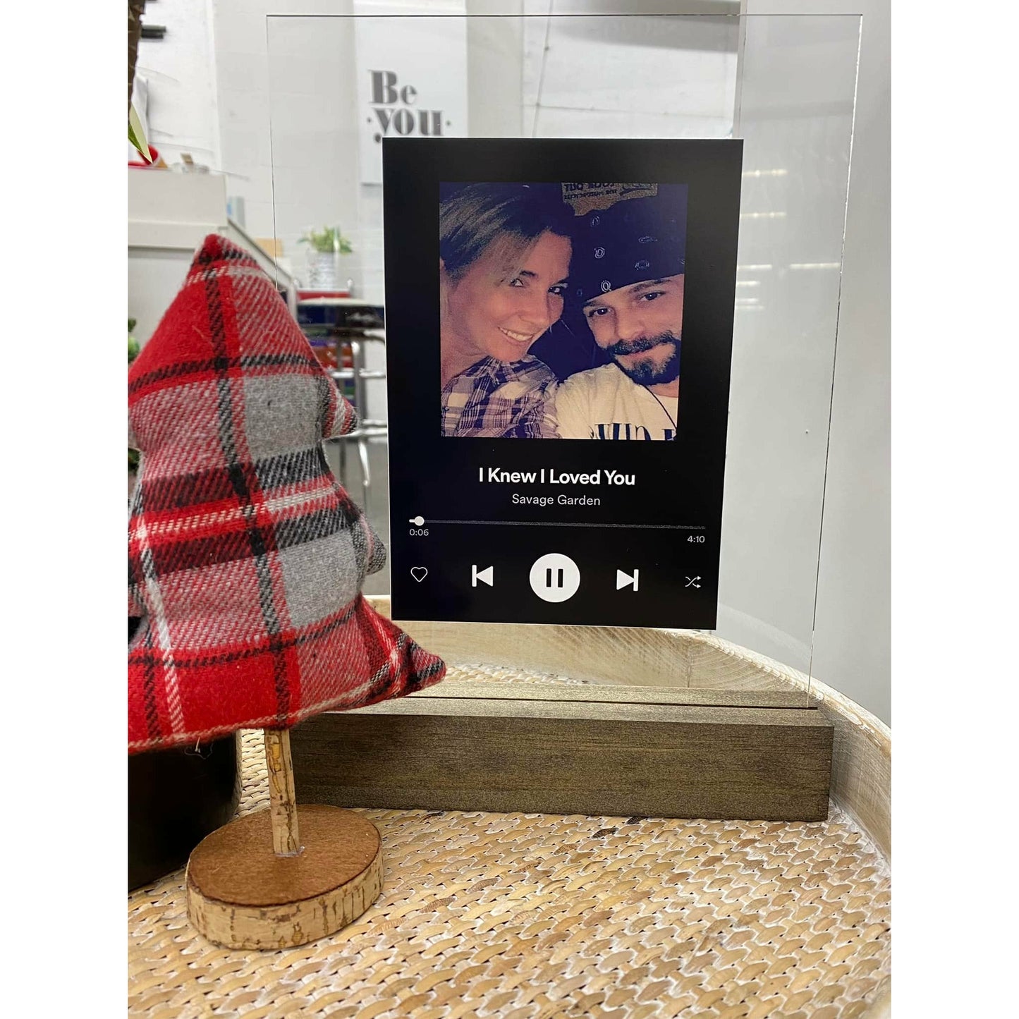 Personalized Spotify Plaques w/ Wood Stand