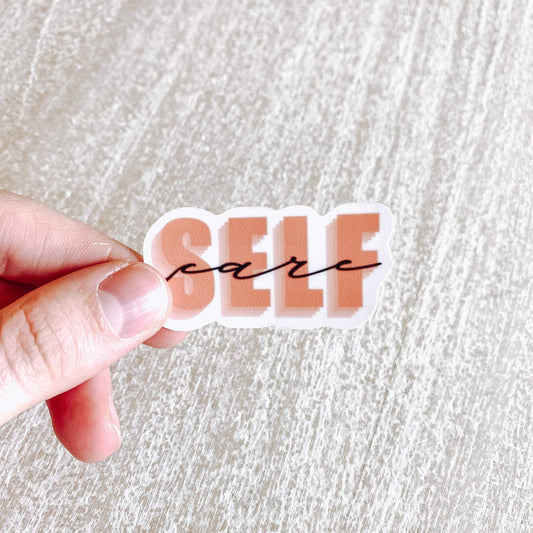"Self Care" Orange/Salmon Sticker