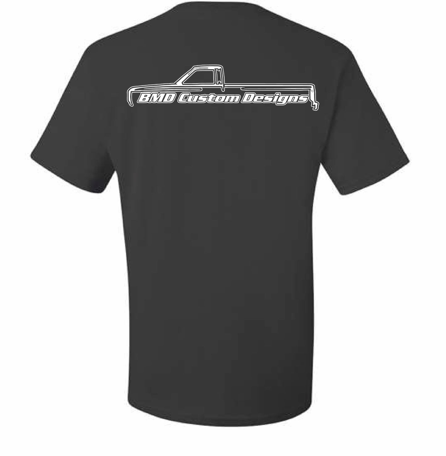 BMD Custom Designs T-Shirt- BLUE LETTERING