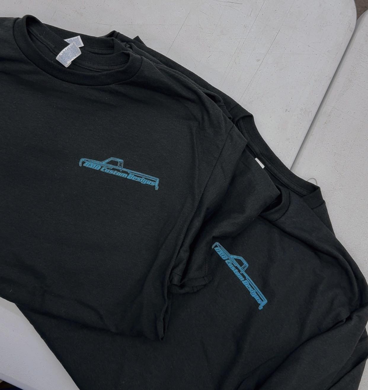 BMD Custom Designs T-Shirt- BLUE LETTERING