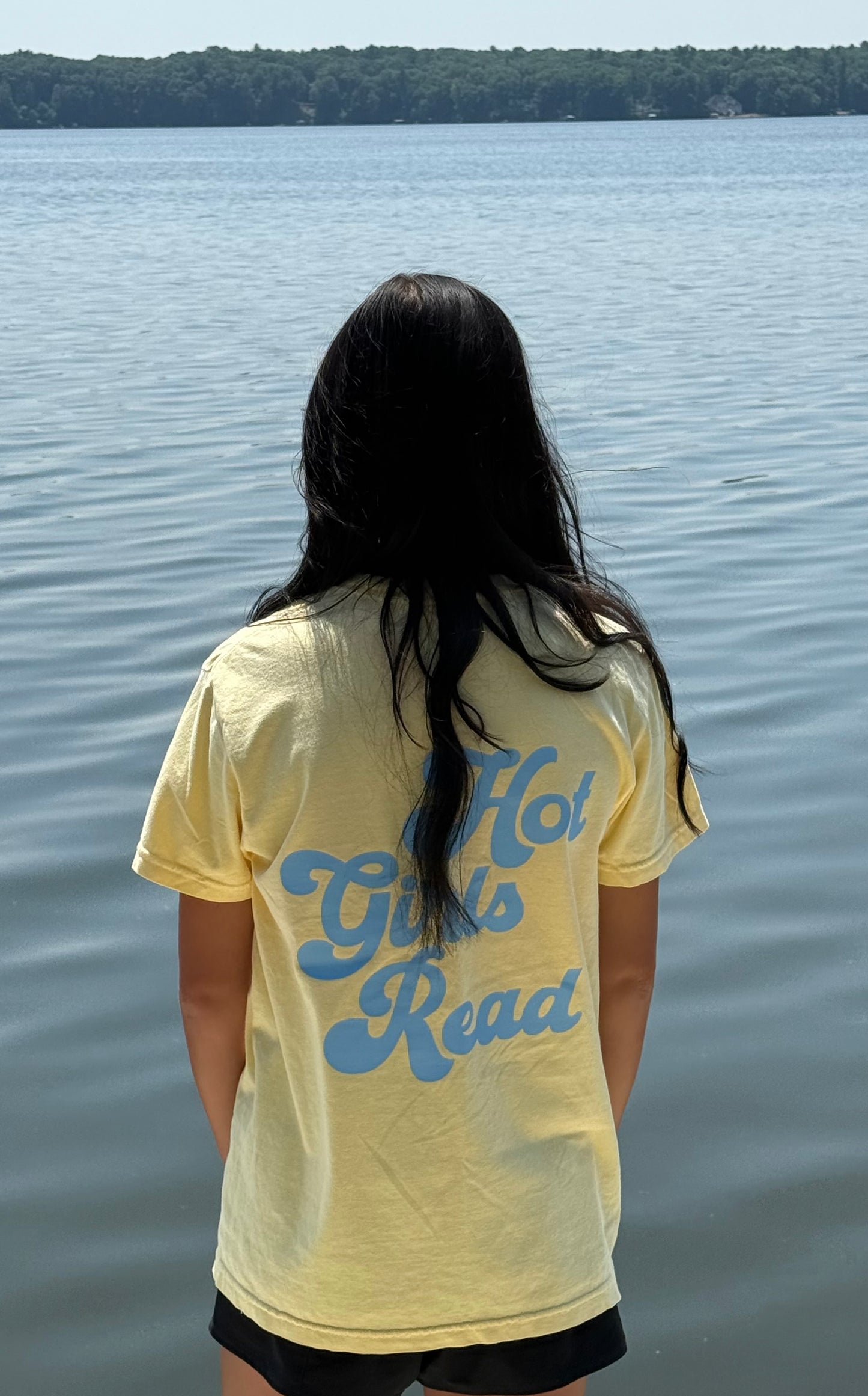 Hot Girls Read Blue Tee- Royal Blue & Yellow
