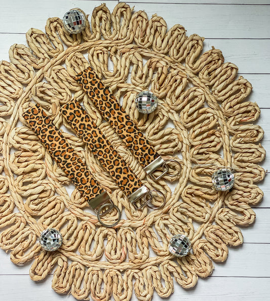 Cheetah Print Keychain Wristlet