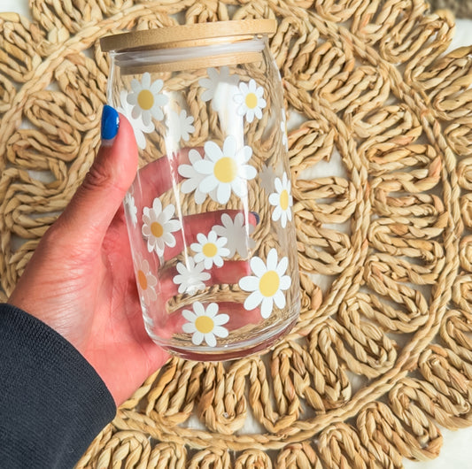 Daisy Daydream Glass Can 🌼☀️