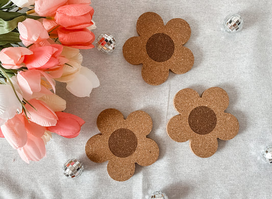 Daisy Flower Cork Coaster