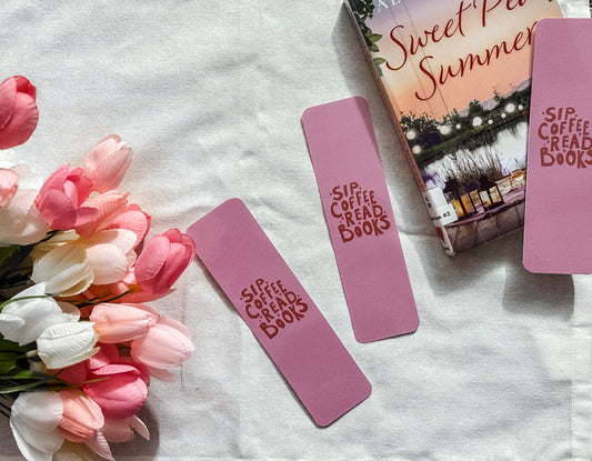 Sip Coffee and Read Pink Bookmark