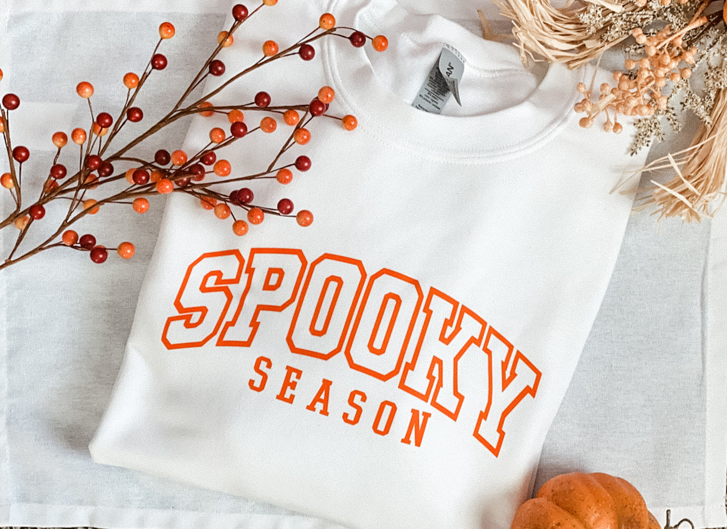 White Spooky Season Crew Neck