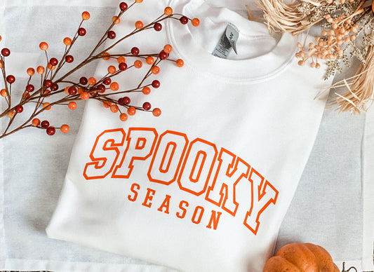 White Spooky Season Crew Neck