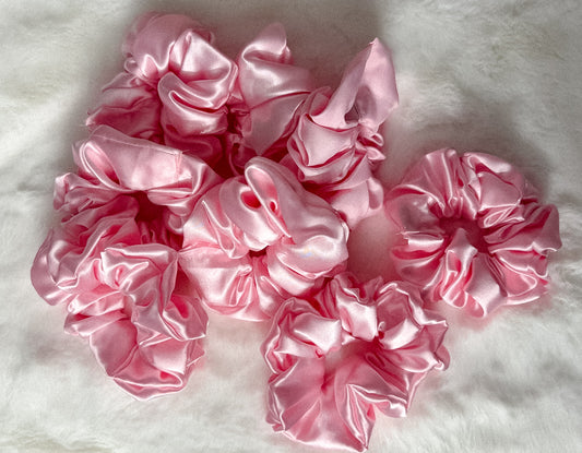 Pink Silk Scrunchie