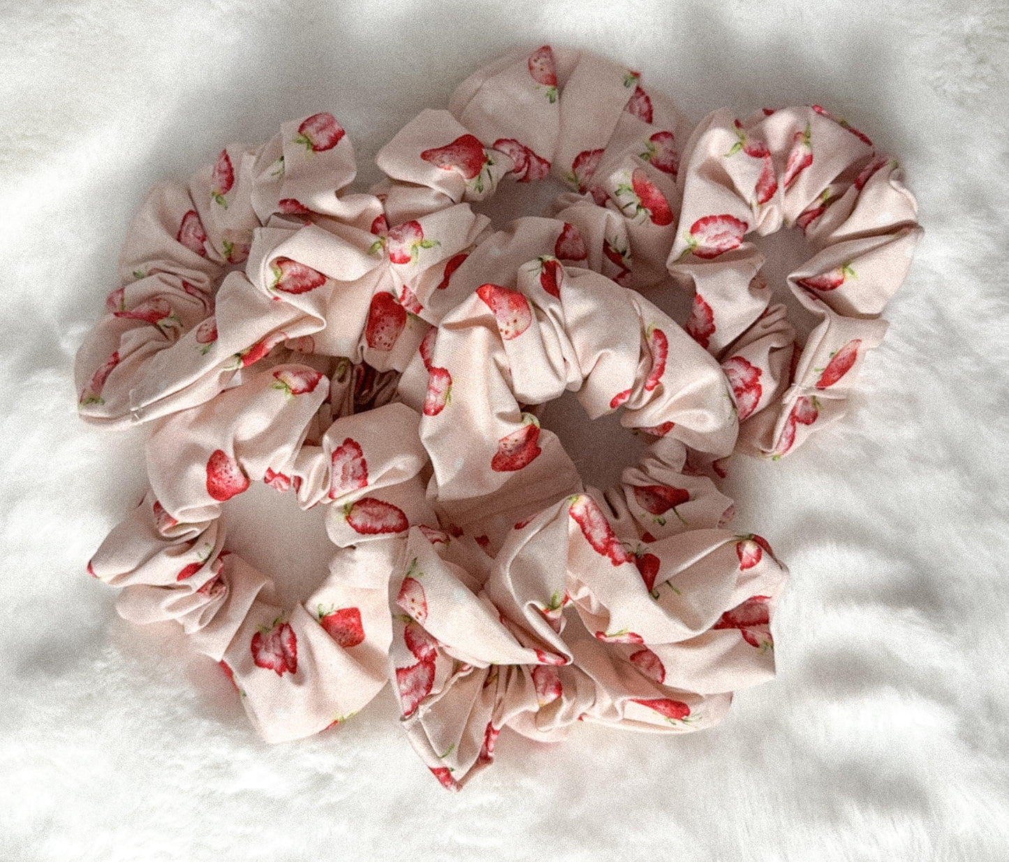 Pink Strawberry Scrunchie