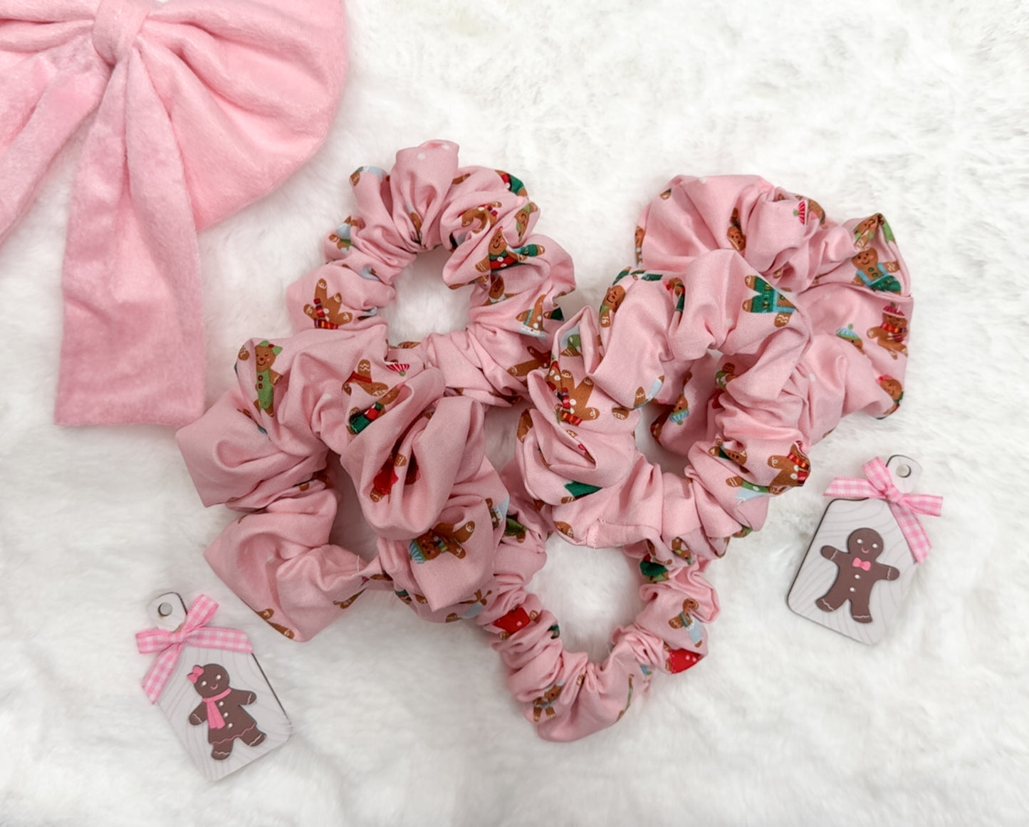 Gingerbread Sugar Pink Scrunchie