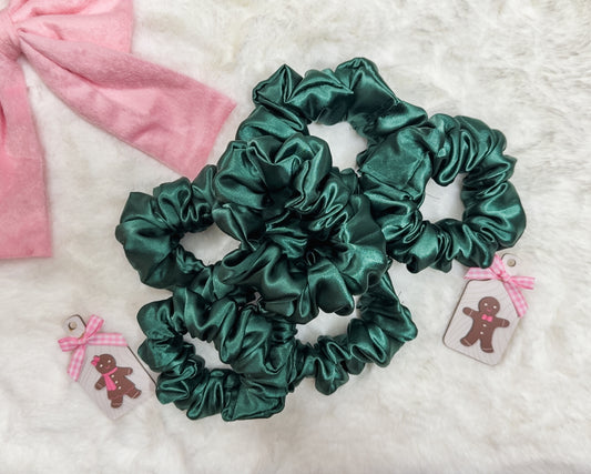 Evergreen Silk Scrunchie