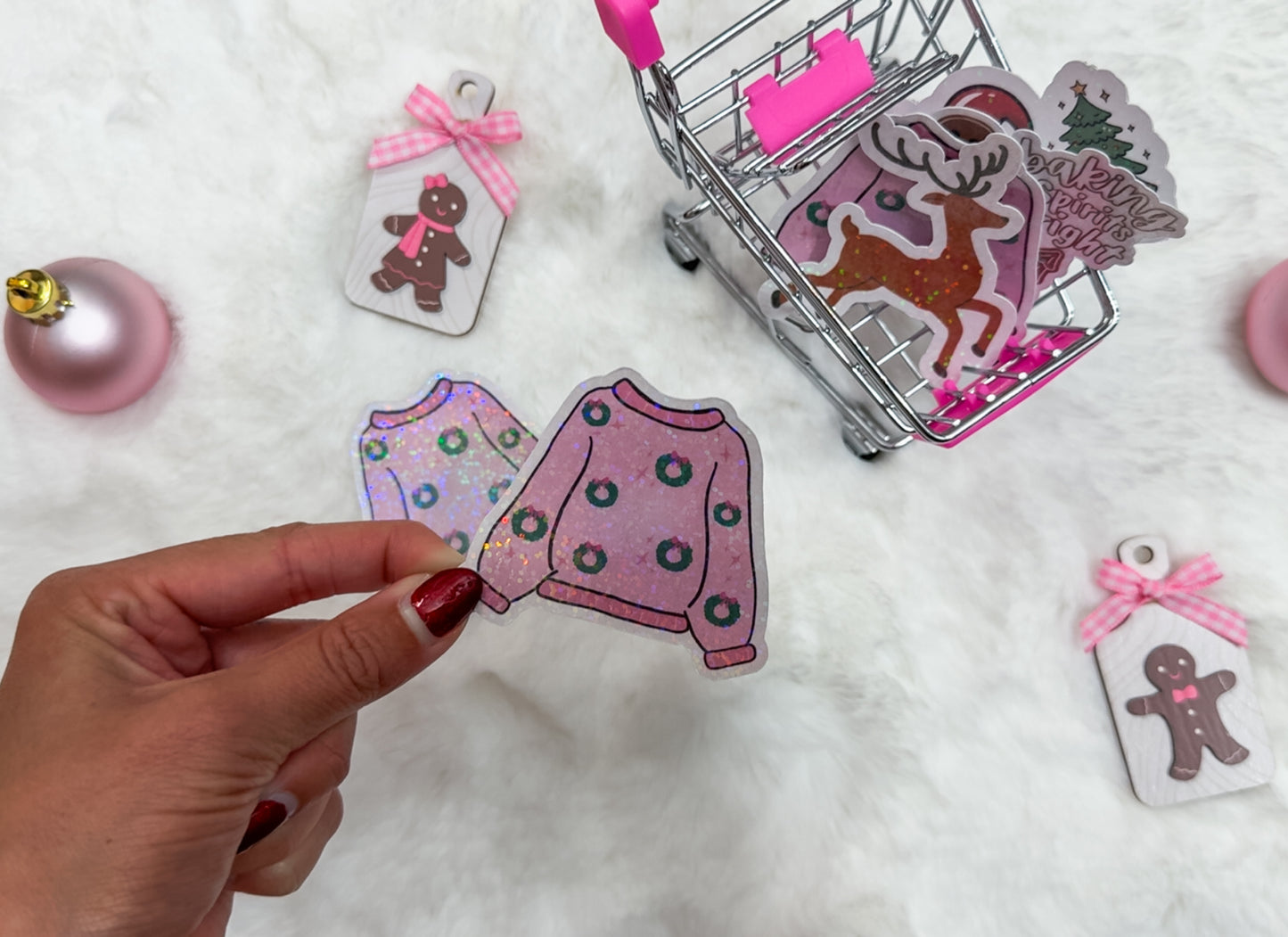 Pink Cozy Wreath Sticker