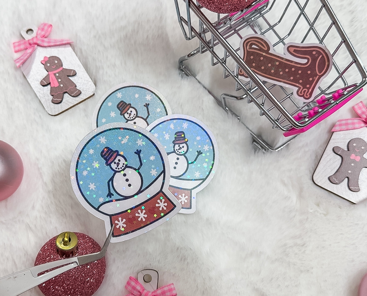 Snowman Snow Globe Sticker