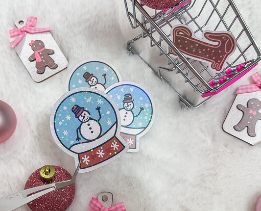 Snowman Snow Globe Sticker