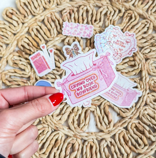 Crying Over my Book Boyfriend Sticker