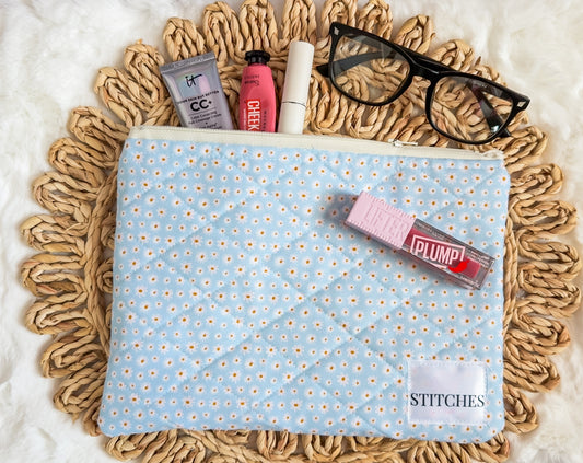 Blue Floral Daydream Pouch