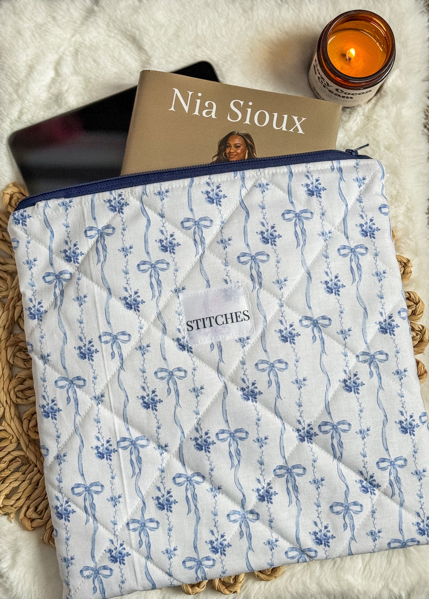 Pretty in Bows Blue Book & iPad Sleeve