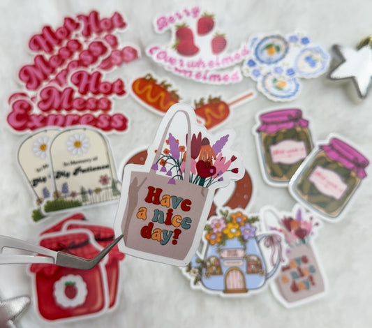 Have a Nice Day Flower Bag Sticker