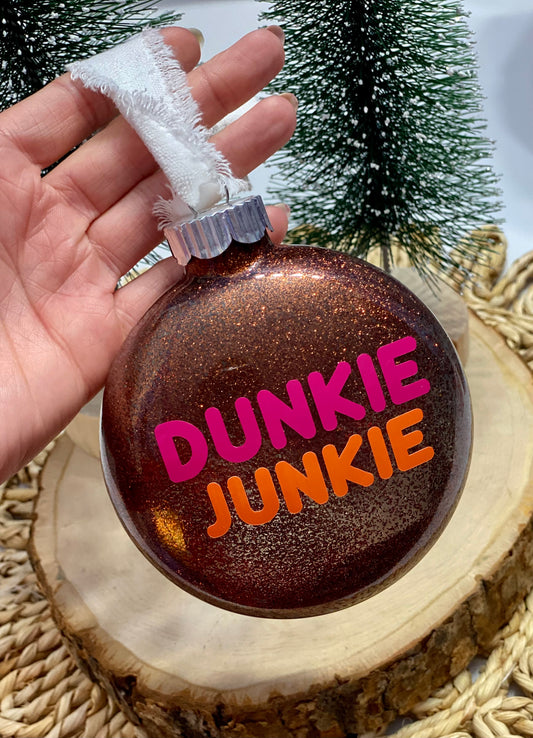 Dunkie- Junkie Glass Ornament