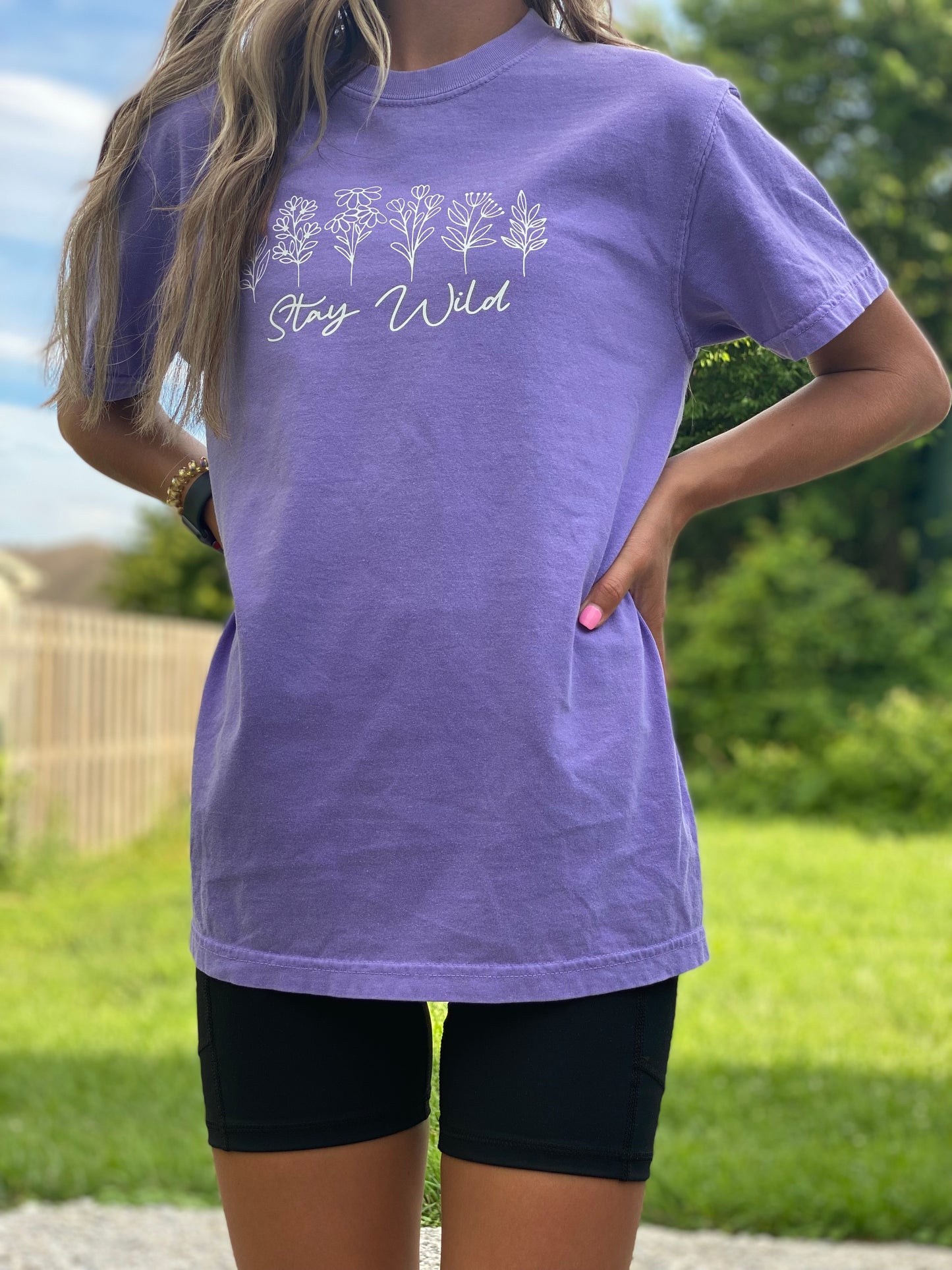 Violet Stay Wild Graphic Tee