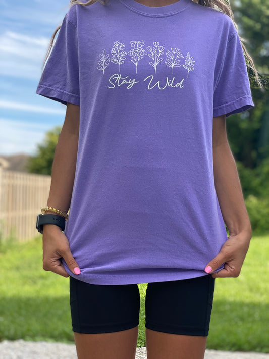 Violet Stay Wild Graphic Tee