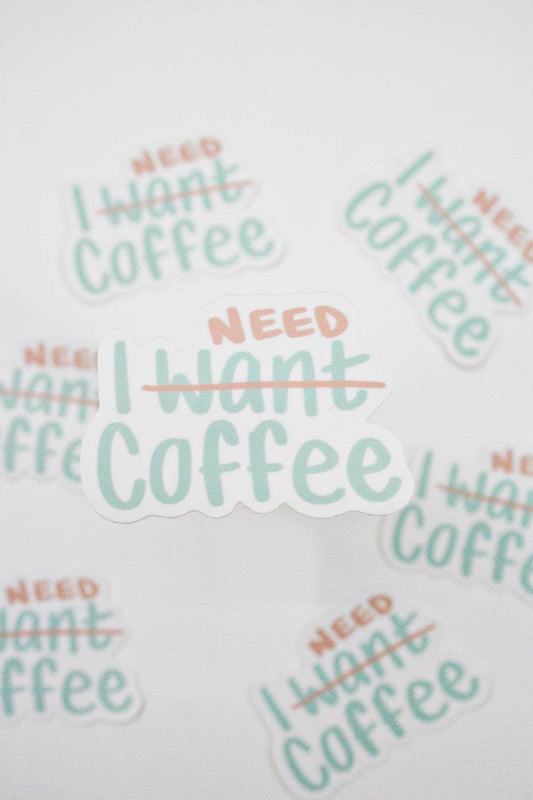 "I Need Coffee" Sticker